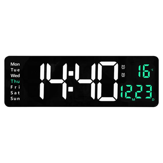 6626 Living Room Wall-Mounted Large Screen Display LED Digital Clock, Color: Green Temperature - Wall Clock by buy2fix | Online Shopping UK | buy2fix