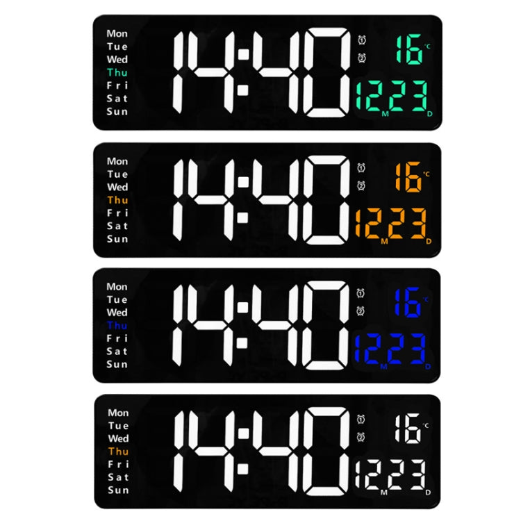 6626 Living Room Wall-Mounted Large Screen Display LED Digital Clock, Color: Green Temperature - Wall Clock by buy2fix | Online Shopping UK | buy2fix