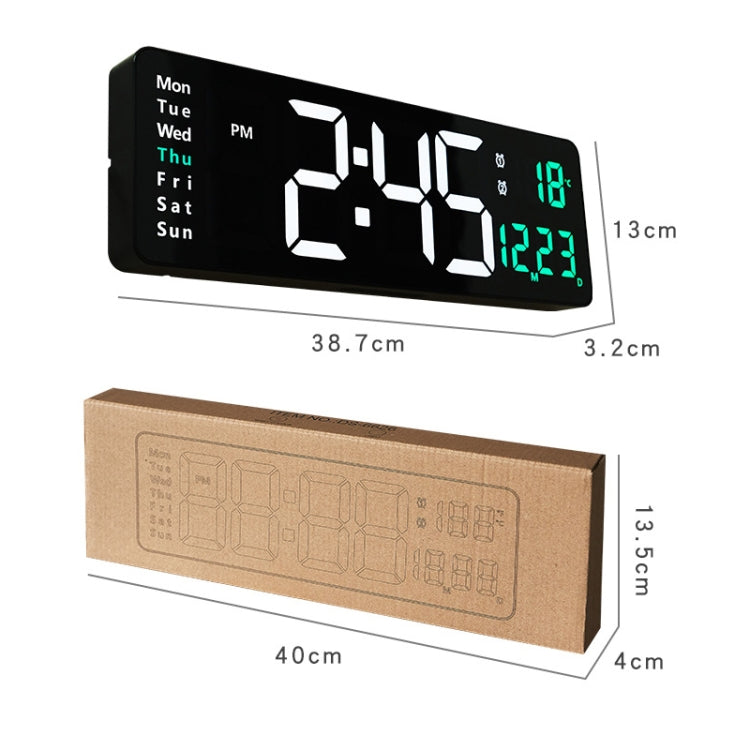 6626 Living Room Wall-Mounted Large Screen Display LED Digital Clock, Color: Green Temperature - Wall Clock by buy2fix | Online Shopping UK | buy2fix