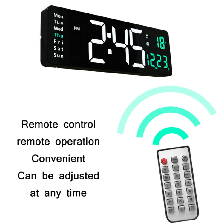 6626 Living Room Wall-Mounted Large Screen Display LED Digital Clock, Color: Green Temperature - Wall Clock by buy2fix | Online Shopping UK | buy2fix