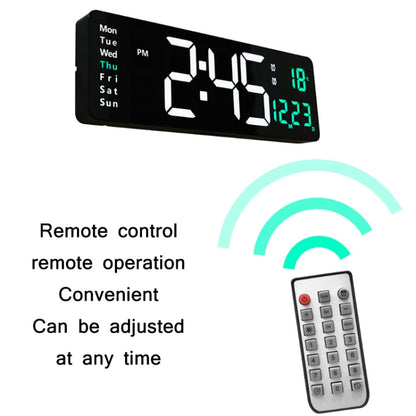 6626 Living Room Wall-Mounted Large Screen Display LED Digital Clock, Color: Green Temperature - Wall Clock by buy2fix | Online Shopping UK | buy2fix