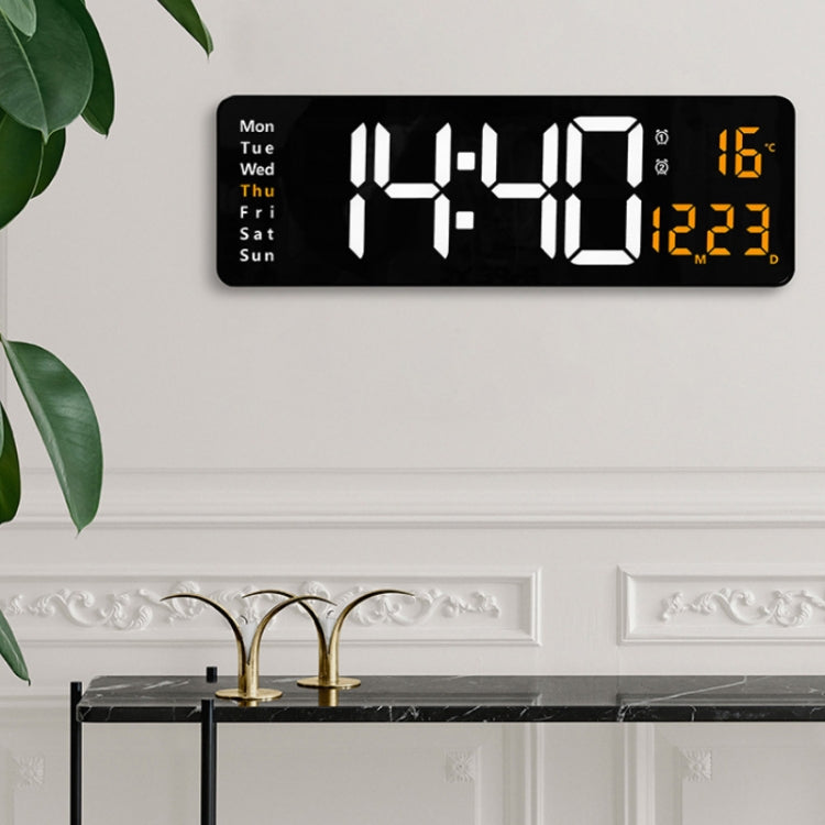 6626 Living Room Wall-Mounted Large Screen Display LED Digital Clock, Color: Green Temperature - Wall Clock by buy2fix | Online Shopping UK | buy2fix