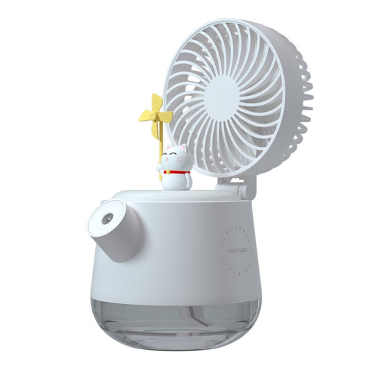 A04a USB Cute Pet Kettle Spray Desktop Fan(White Lucky Cat) - Electric Fans by buy2fix | Online Shopping UK | buy2fix