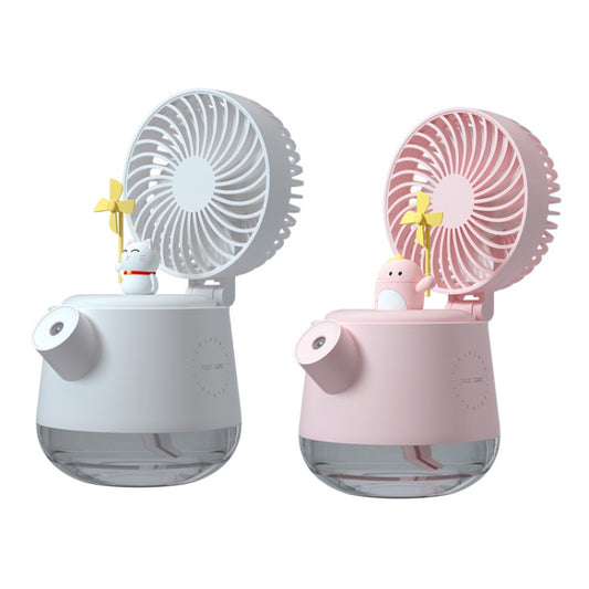 A04a USB Cute Pet Kettle Spray Desktop Fan(White Lucky Cat) by buy2fix