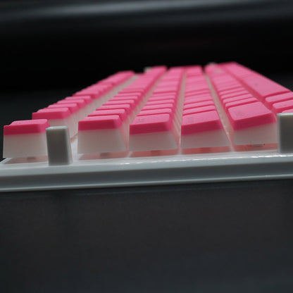 Pudding Double-layer Two-color 108-key Mechanical Translucent Keycap(White) by buy2fix