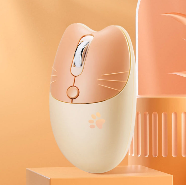 M3 3 Keys Cute Silent Laptop Wireless Mouse, Spec: Wireless Version (Milk Tea) by buy2fix