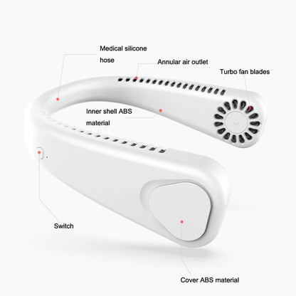 F2 USB Outdoor Portable Hanging Neck Fan(White) - Electric Fans by buy2fix | Online Shopping UK | buy2fix