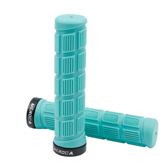 MEROCA Mountain Bike Anti-slip Shock Absorber Riding Grip Cover, Style: One Side Lock ME38 Sky Blue - Bicycle Grips by MEROCA | Online Shopping UK | buy2fix