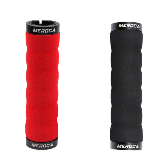 MEROCA Mountain Bike Anti-slip Shock Absorber Riding Grip Cover, Style: Bilateral Lock Sponge ME30 Black - Bicycle Grips by MEROCA | Online Shopping UK | buy2fix