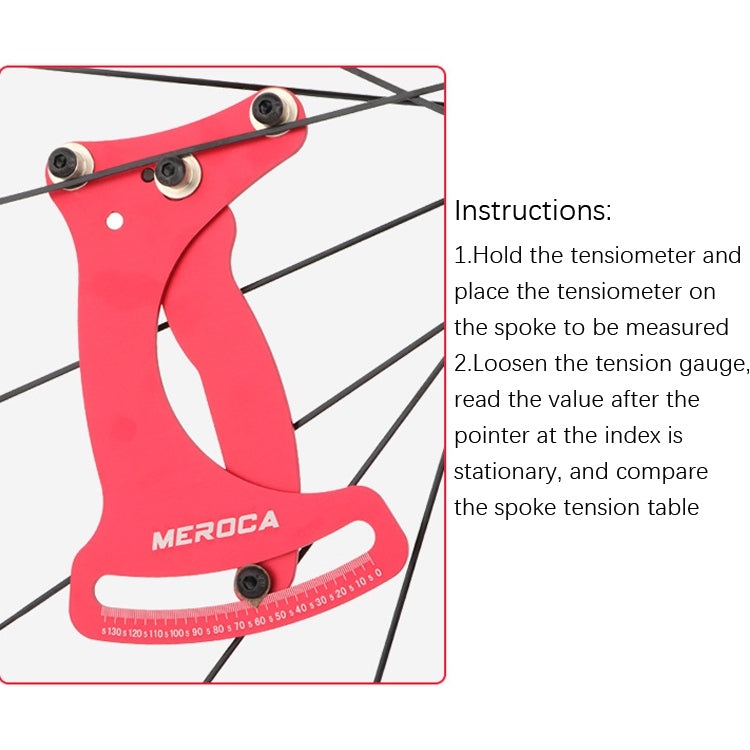 MEROCA Bicycle Ring Calibration Tool Spoke Tension Tube Wheel Set Steel Wire, Color: Red - Maintenance tools by MEROCA | Online Shopping UK | buy2fix