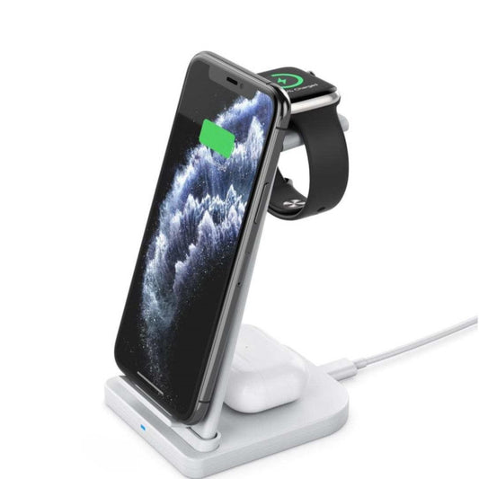 QGeeM QG-WC05 3 In 1 Portable Detachable Wireless Charger(White) - Wireless Charger by QGeeM | Online Shopping UK | buy2fix