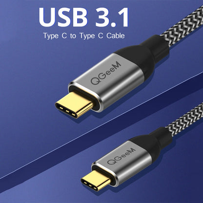 QGeeM QG-CC03 Type-C to Type-C USB3.1 Data Cable, Length: 1.8m(Black) - USB-C & Type-C Cable by QGeeM | Online Shopping UK | buy2fix