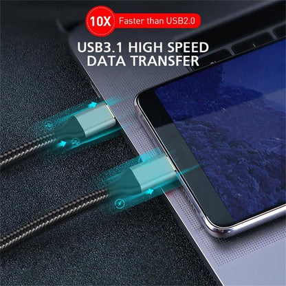 QGeeM QG-CC03 Type-C to Type-C USB3.1 Data Cable, Length: 1.8m(Black) - USB-C & Type-C Cable by QGeeM | Online Shopping UK | buy2fix