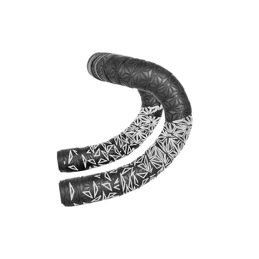 JH085 Chrysanthemum Pattern Shock Absorption Gradient Color Bicycle Handlebar(Black Bottom White Print) by buy2fix