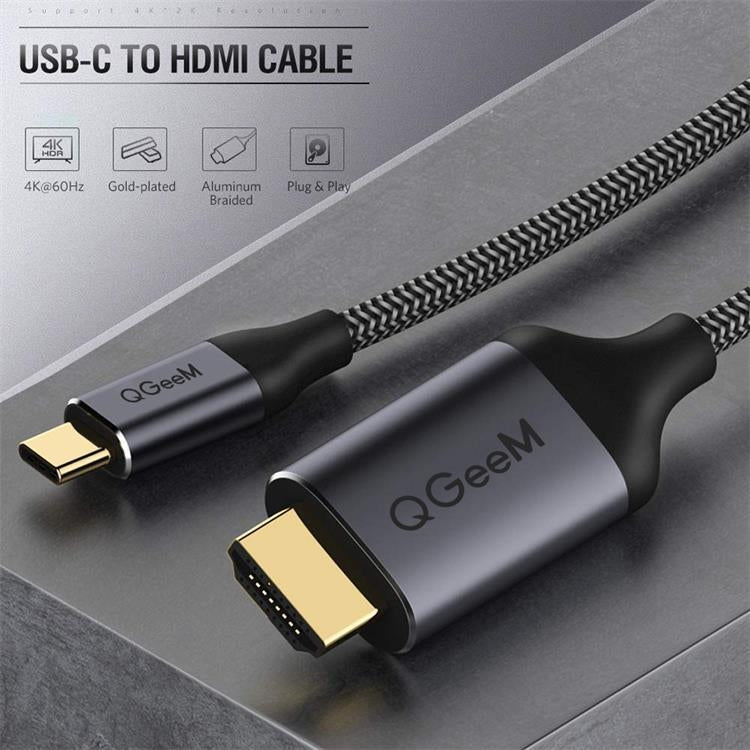 QGeeM QG-UA09 Type-C To HDMI Cable, Length: 3m by buy2fix