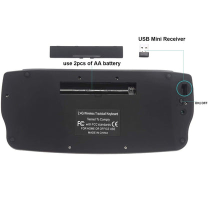 MY-10 2.4G 78 Keys 1200 DPI Mini Wireless Trackball Keyboard Wireless Keyboard And Mouse Set by buy2fix