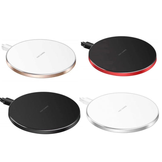 15W Metal Round Wireless Charger Smart Fast Charge( Red + Black Surface) - Wireless Charger by buy2fix | Online Shopping UK | buy2fix