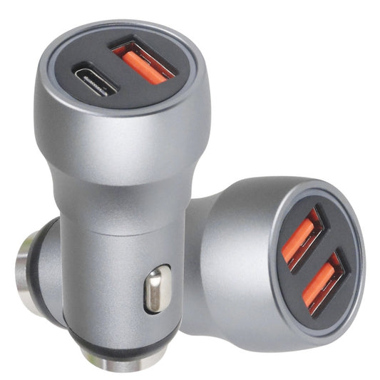 Aluminum Alloy Cigarette Lighter Applicable Car Charger, Model: Gray QCPD - Car Charger by buy2fix | Online Shopping UK | buy2fix