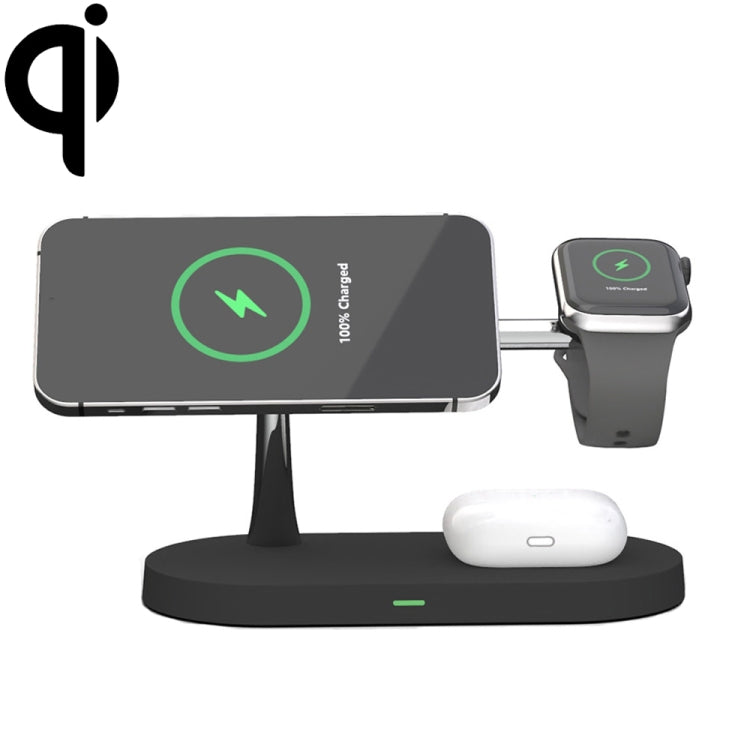 X452 3 in 1 Multifunctional 15W Wireless Charger with Night Light Function(Black) - Wireless Charger by buy2fix | Online Shopping UK | buy2fix