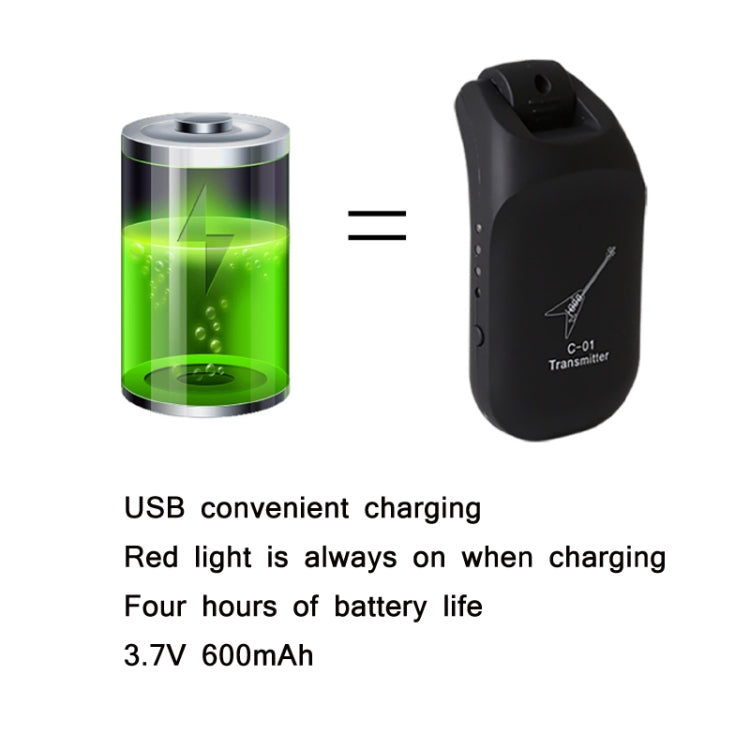 C01 Electric Guitar Wireless Audio Transmitter Receiver(Black) by buy2fix