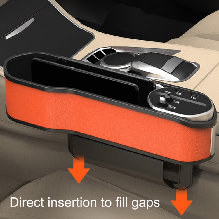 Multifunctional Car Seat Slot Storage Box, Style: USB With Wireless Charge Type by buy2fix