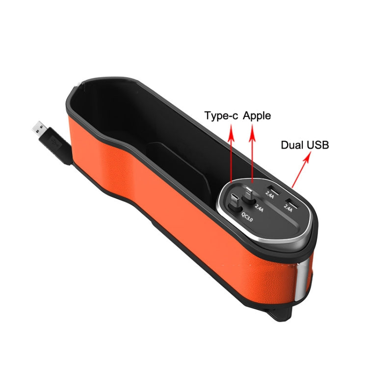 Multifunctional Car Seat Slot Storage Box, Style: USB Without Wireless Charge Type by buy2fix