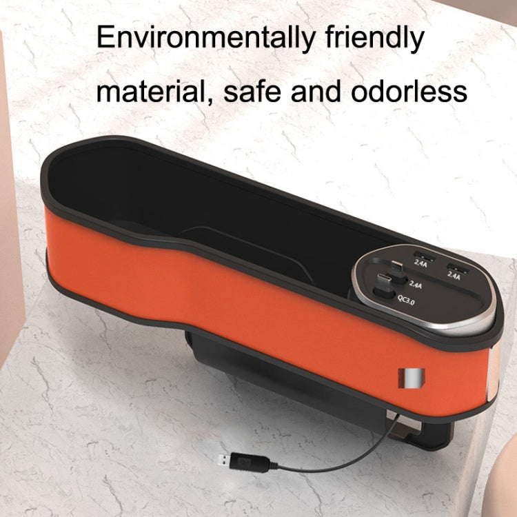 Multifunctional Car Seat Slot Storage Box, Style: USB Without Wireless Charge Type by buy2fix
