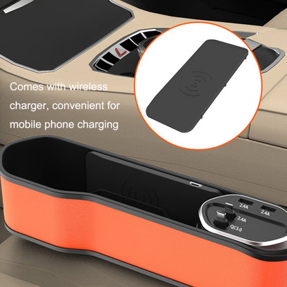 Multifunctional Car Seat Slot Storage Box, Style: USB Without Wireless Charge Type by buy2fix