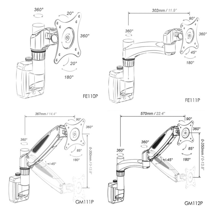 Gibbon Mounts  Lifting and Rotating Computer Monitor Bracket Slide Rail Bracket,Model: GM111P - Laptop Stand by Gibbon Mounts | Online Shopping UK | buy2fix