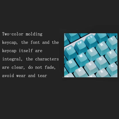 104 Keys Light-transmitting Dip-dyed Keycaps(Frost Blue) by buy2fix