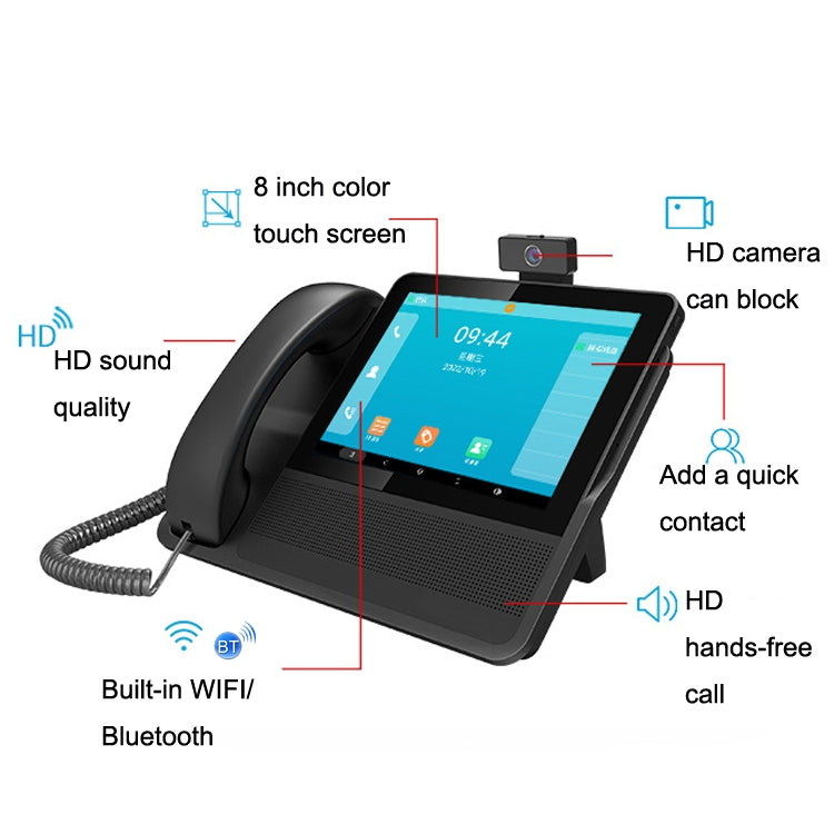 S09 8 Inch HD Audio And Video Conference 6 SIP Line PSP Line PSTN/VOIP IP Business Office Phone by buy2fix
