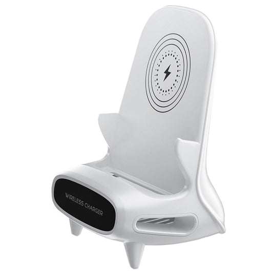 M111 15W Desktop Vertical Wireless Charging Stand for 4.5-11 Inch Mobile Phone Tablet(White) - Wireless Charger by buy2fix | Online Shopping UK | buy2fix