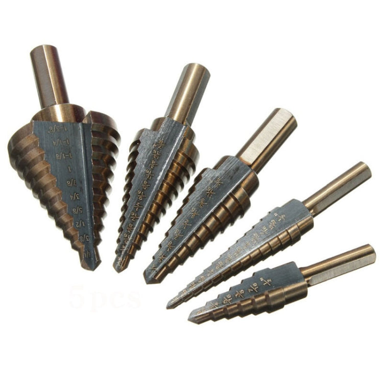 Pagoda Drill Bit High Speed Steel Opener Triangle Handle Stairs Drill Bit(5 In 1 Boxed) - Drill & Drill Bits by buy2fix | Online Shopping UK | buy2fix