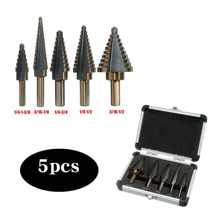 Pagoda Drill Bit High Speed Steel Opener Triangle Handle Stairs Drill Bit(5 In 1 Boxed) - Drill & Drill Bits by buy2fix | Online Shopping UK | buy2fix
