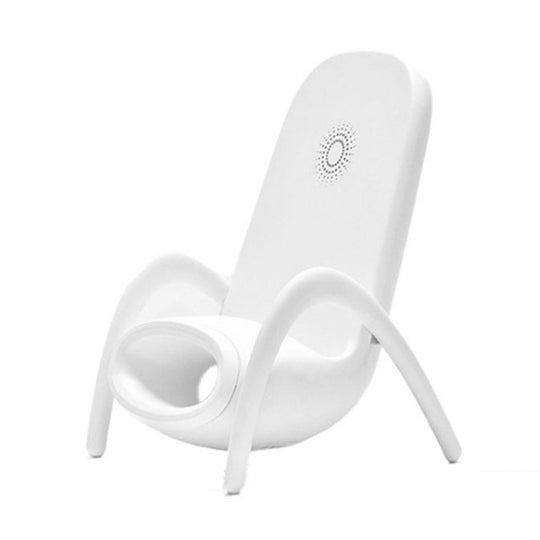 JP-wxc Chargeur sans fil en forme de chaise avec fonction amplificateur (blanc)