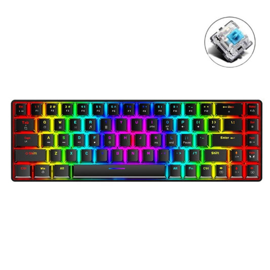 ZIYOU LANG T8 68 Keys RGB Luminous Gaming Mechanical Keyboard, Cable Length:1.6m(Black Green Shaft) by ZIYOU LANG