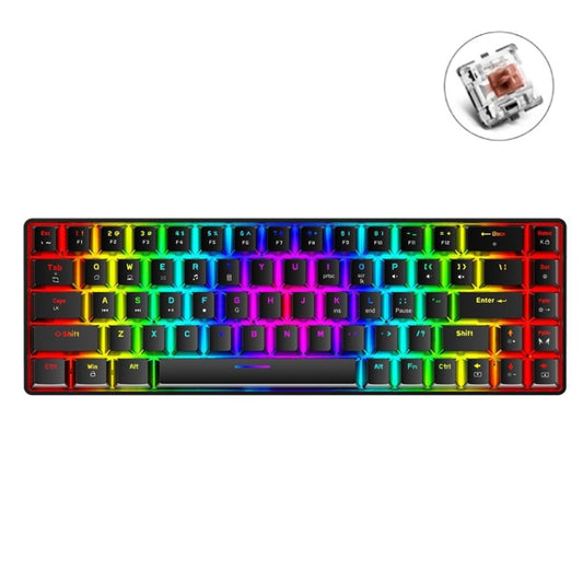 ZIYOU LANG T8 68 Keys RGB Luminous Gaming Mechanical Keyboard, Cable Length:1.6m(Black Tea Shaft) by ZIYOU LANG