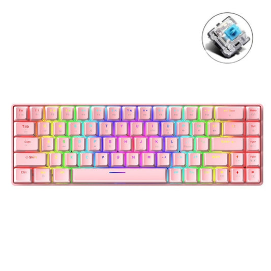 ZIYOU LANG T8 68 Keys RGB Luminous Gaming Mechanical Keyboard, Cable Length:1.6m(Pink Green Shaft) by ZIYOU LANG