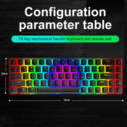 ZIYOU LANG T8 68 Keys RGB Luminous Gaming Mechanical Keyboard, Cable Length:1.6m(White Red Shaft) by ZIYOU LANG