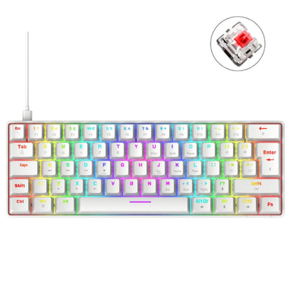 ZIYOU LANG T60 62-Key RGB Luminous Mechanical Wired Keyboard, Cable Length:1.5m(White Red Shaft) by ZIYOU LANG