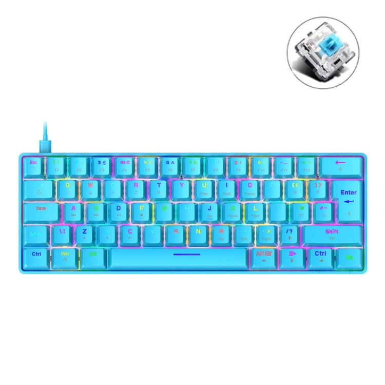 ZIYOU LANG T60 62-Key RGB Luminous Mechanical Wired Keyboard, Cable Length:1.5m(Blue Green Shaft) by ZIYOU LANG