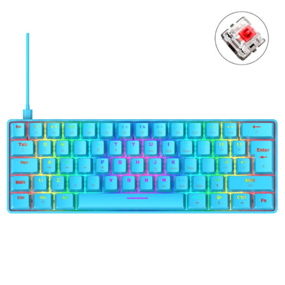 ZIYOU LANG T60 62-Key RGB Luminous Mechanical Wired Keyboard, Cable Length:1.5m(Blue Red Shaft) by ZIYOU LANG