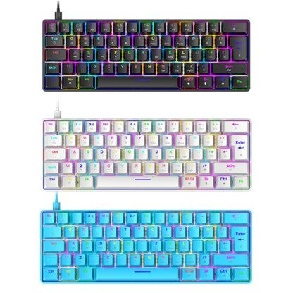 ZIYOU LANG T60 62-Key RGB Luminous Mechanical Wired Keyboard, Cable Length:1.5m(White Red Shaft) by ZIYOU LANG