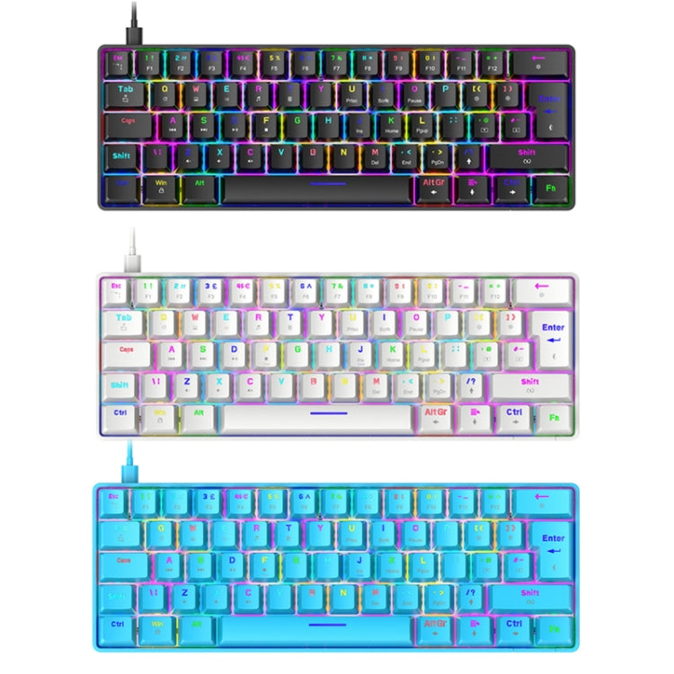 ZIYOU LANG T60 62-Key RGB Luminous Mechanical Wired Keyboard, Cable Length:1.5m(Blue Green Shaft) by ZIYOU LANG