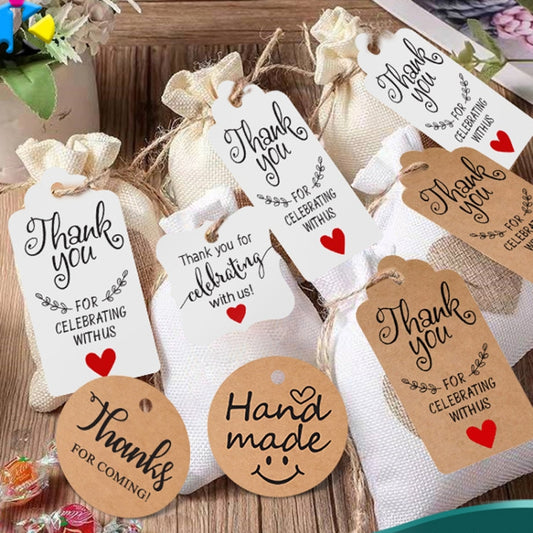 5 Bags 100PCS/Bag Kraft Paper Gift Tags Hang Tags(L-16) - Sticker & Tags by buy2fix | Online Shopping UK | buy2fix