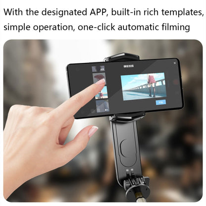 Removable Fill Light Phone Handheld Stabilizer with APP(Q09 Black) - Handheld Gimbals by buy2fix | Online Shopping UK | buy2fix