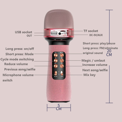 WS898 Live Wireless Bluetooth Microphone with Audio Function(Black) - Microphone by buy2fix | Online Shopping UK | buy2fix