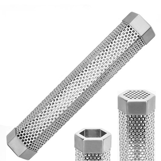 12 Inch Stainless Steel 304 Smoked Tube BBQ Box Outdoor Cold Smoke Box,Style: Tube + Brush + Hook - Cooking Tools by buy2fix | Online Shopping UK | buy2fix