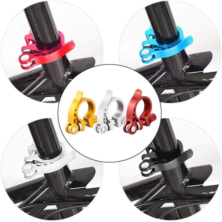 5 PCS Bicycle Accessories Quick Release Clip Road Bike Seatpost Clamp, Size: 34.9mm(Silver) - Pipe clamps by buy2fix | Online Shopping UK | buy2fix