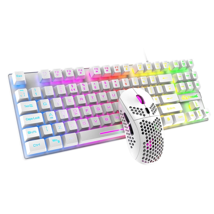 ZIYOU LANG T2 88 Keys Gaming Mechanical Luminous Keyboard and Mouse Set, Cable Length: 1.6m(White) by buy2fix